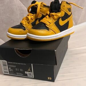 Jordan Yellow and Black High-Top Sneakers “ Pollen Jordan 1s”